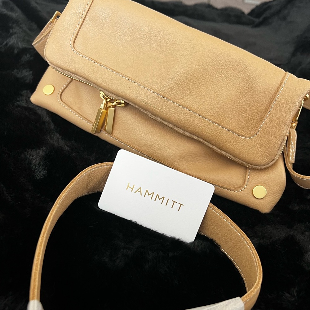 Hammitt Leather Crossbody with Gold Hardware (Tan/Beige) *Limited Release*